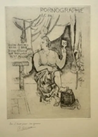 Офорт Courmes - Pornographie