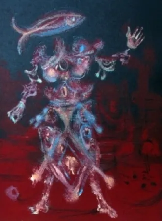 Литография Coutaud - Chevalier au poisson