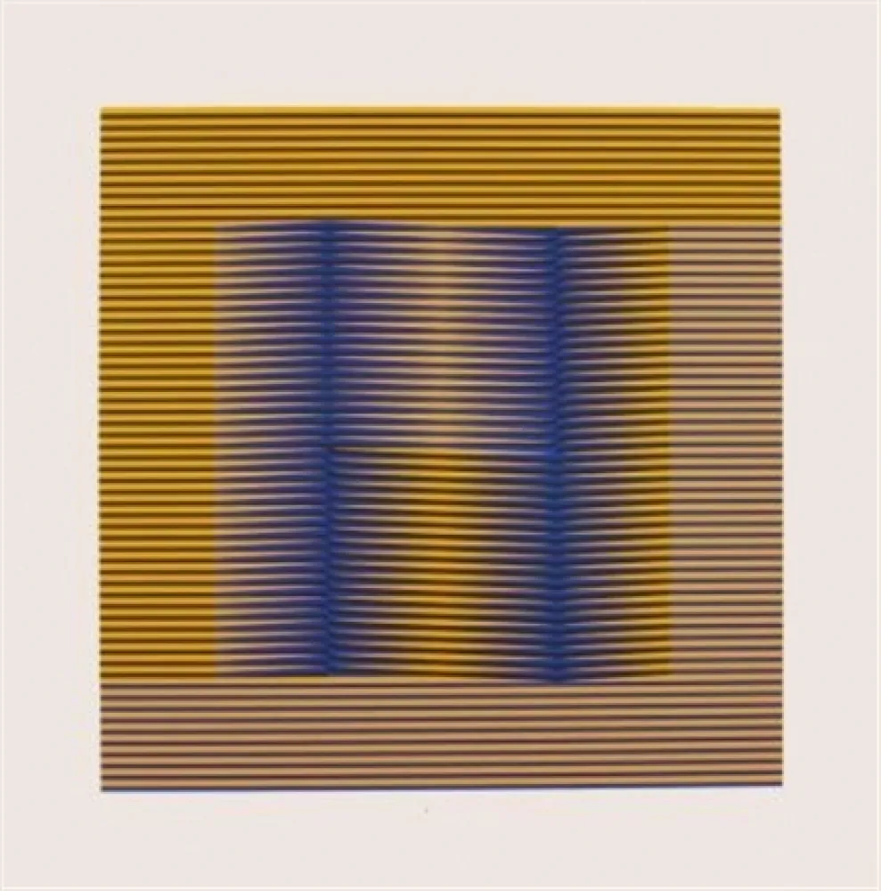 Сериграфия Cruz-Diez - COMPOSITION EN JAUNE ET VILOET