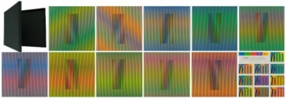 Литография Cruz-Diez - Inducción Cromática a doble frecuencia