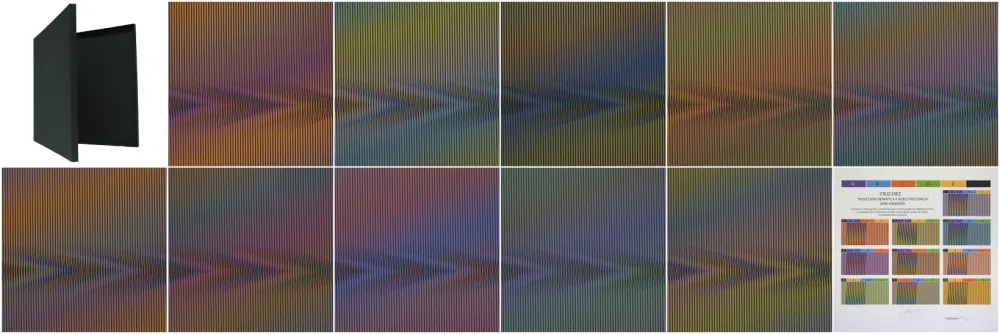 Литография Cruz-Diez - Inducción cromática a doble frecuencia, Kamarata