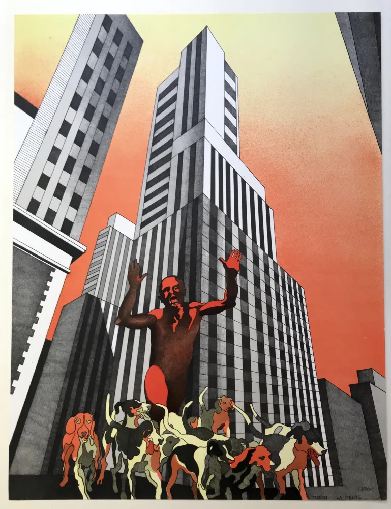 Литография Cueco - La meute