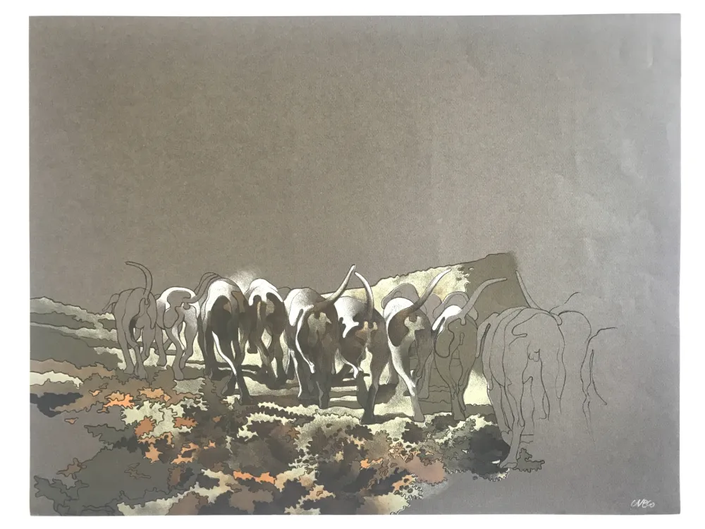 Литография Cueco - Meute de chiens II