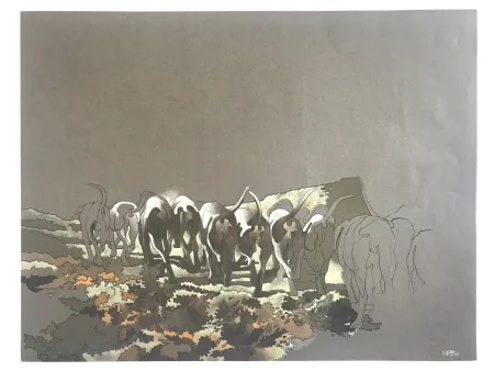 Литография Cueco - Meute de chiens II