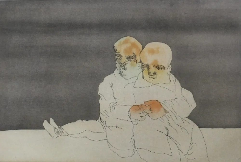 Офорт И Аквитанта Cuevas - Pareja en el mar