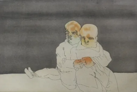 Офорт И Аквитанта Cuevas - Pareja en el mar