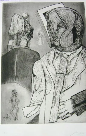 Офорт Cuevas - S/T