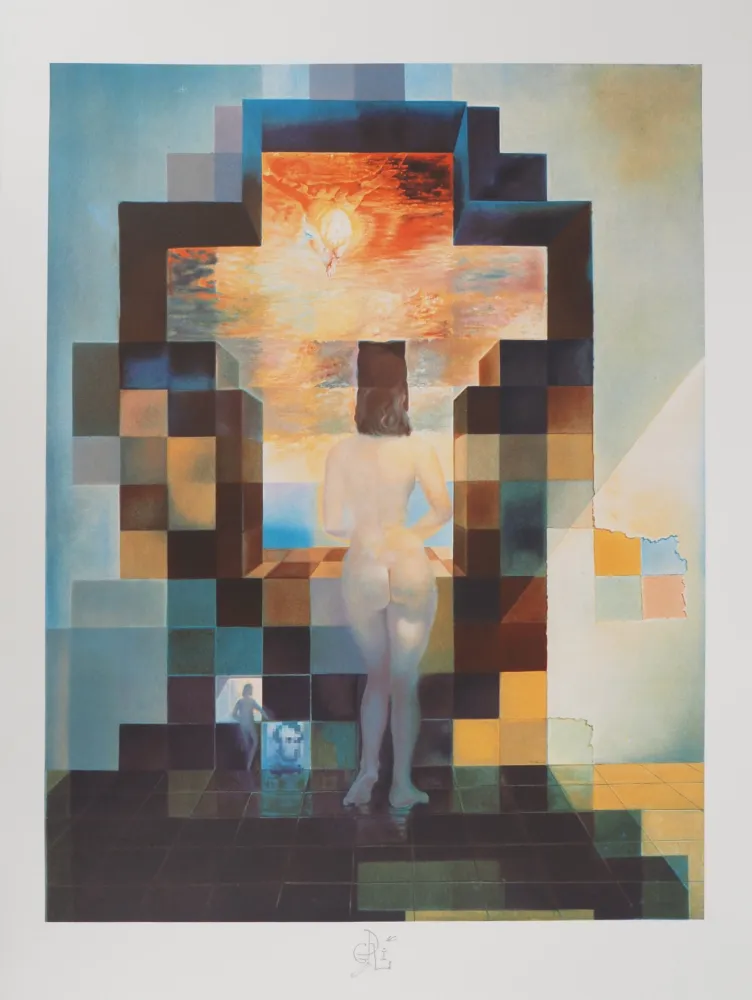 Литография Dali - Abraham Lincoln : Gala regardant la mer Méditerranée