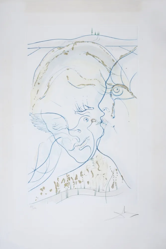 Гравюра Dali - Cantique des Cantiques : Les Yeux de colombe de la Mariée, 1971 - Hand-signed