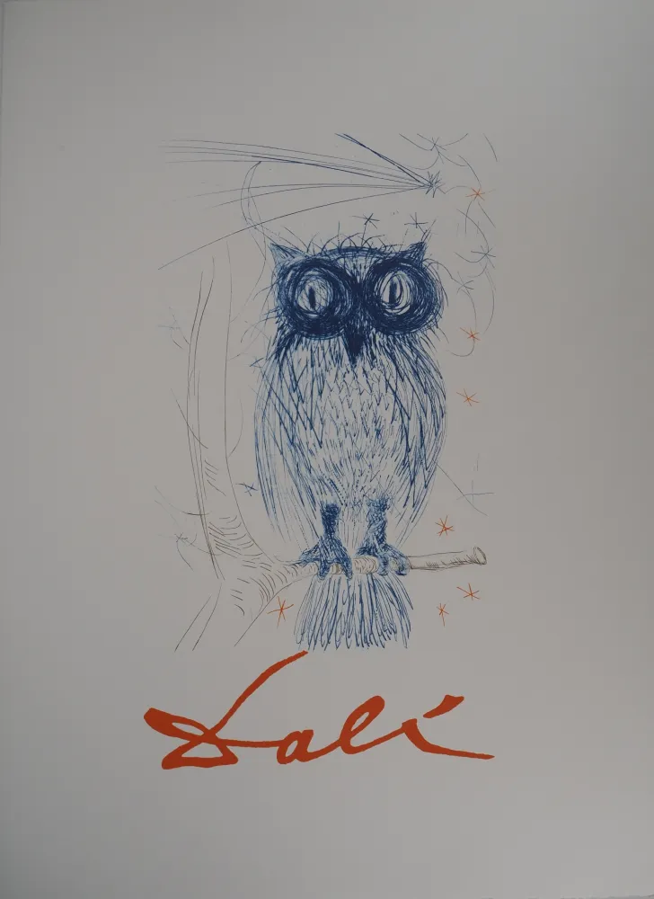 Литография Dali - Chouette bleue