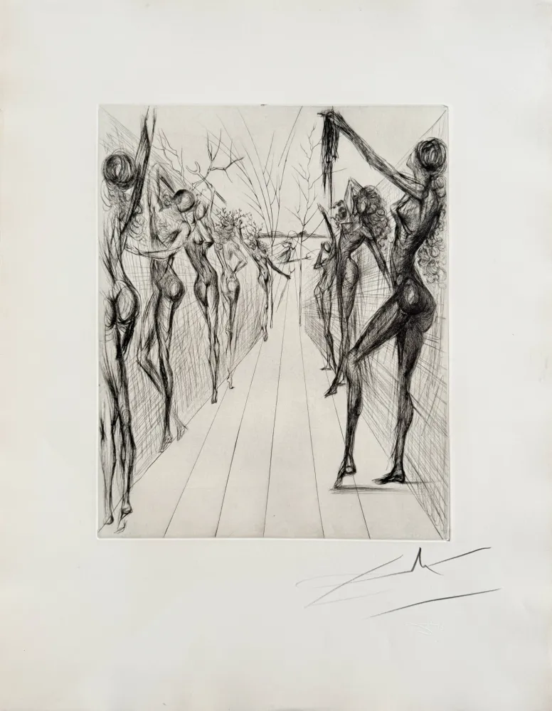 Гравюра Сухой Иглой Dali - Corridor de Kathmandou (Katmandu Corridor), black