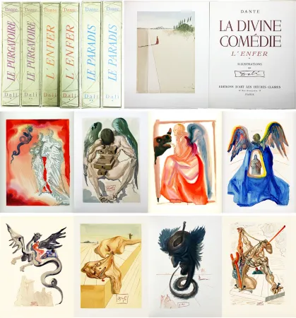 Иллюстрированная Книга Dali - Dante : LA DIVINE COMÉDIE. 6 volumes. 100 planches couleurs dont 33 signées (1959-1963).