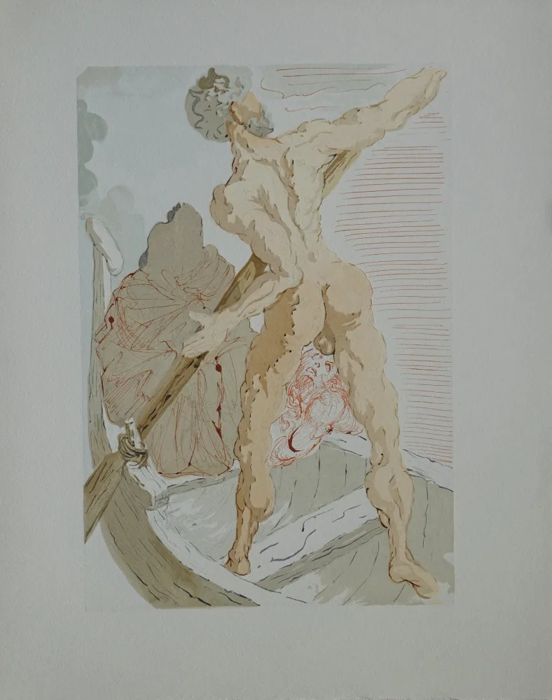 Гравюра На Дереве Dali - Divine Comédie, Enfer 3, Charon et le passage de l'Achéron