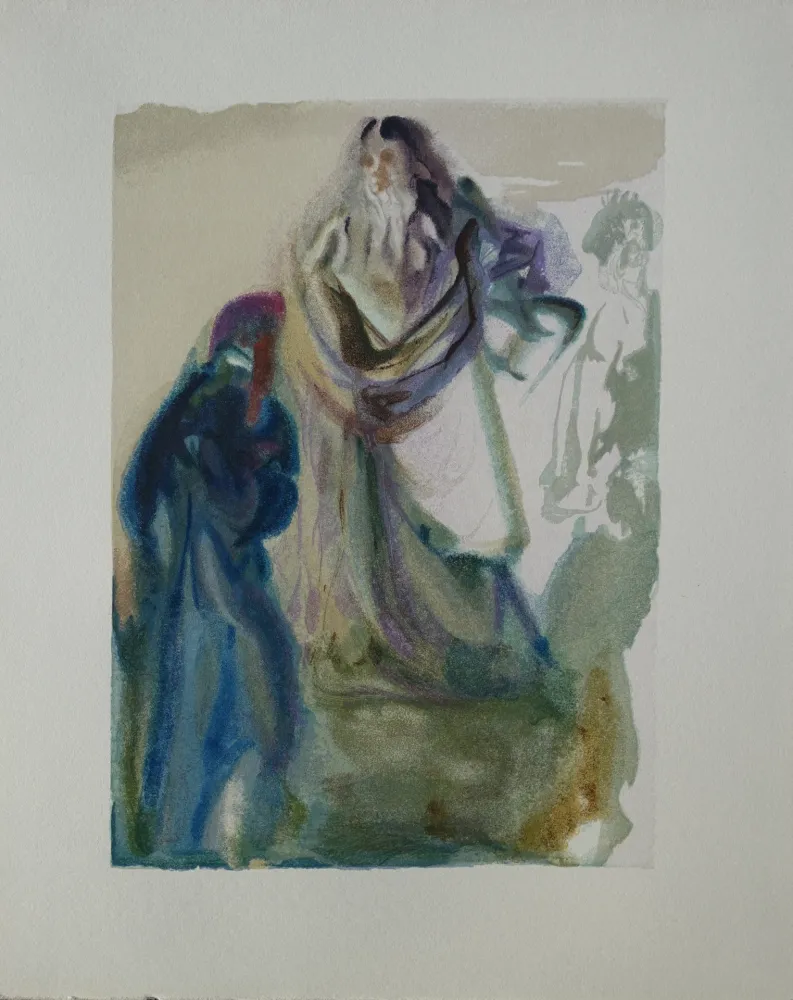 Гравюра На Дереве Dali - Divine Comédie, Paradis 28, Dante et deux anges