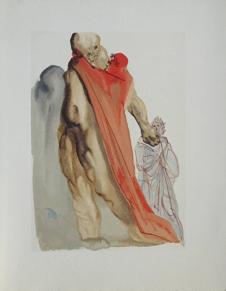 Гравюра На Дереве Dali - Divine Comédie, Purgatoire 5, Les reproches de Virgile