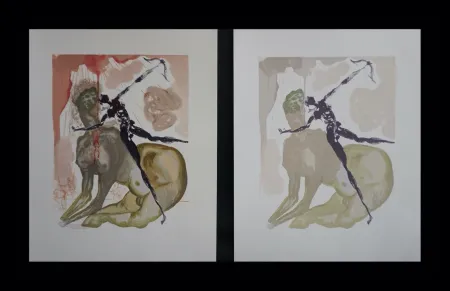 Гравюра На Дереве Dali - Divine Comedy Hell Canto 12 Decomposition (2 Pieces)