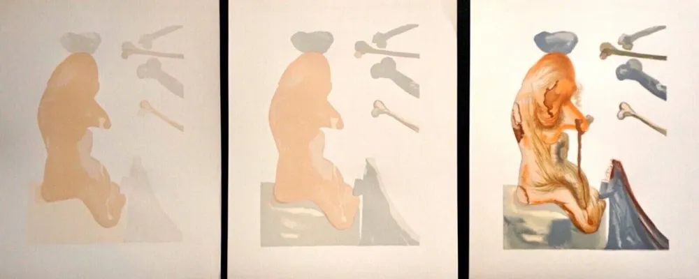 Гравюра На Дереве Dali - Divine Comedy Hell Canto 20 Decomposition (3 Pieces)