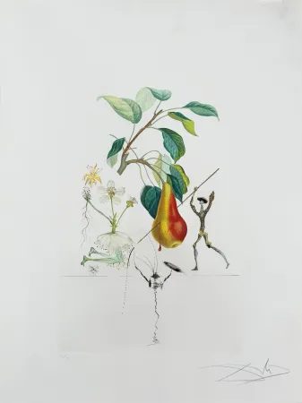 Литография Dali - Don Quixote Pear from Flordali suite