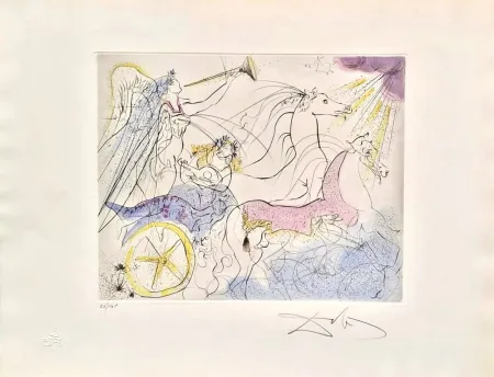 Гравюра Dali - Euterpe (Le char de Bacchus) from Les Muses