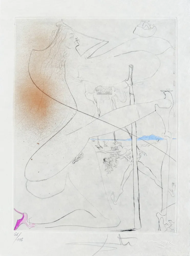 Гравюра Dali - Femme à le béquille