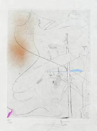 Гравюра Dali - Femme à le béquille