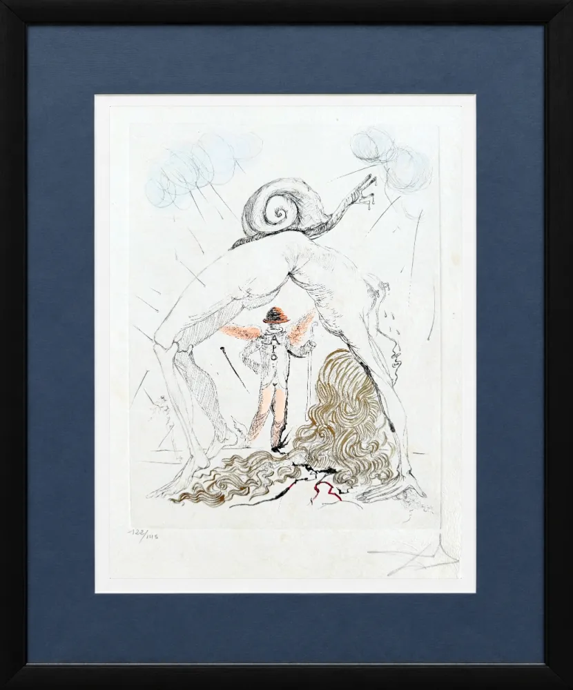 Офорт Dali - Femme à l’escargot (Woman with Snail)