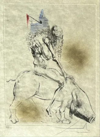 Многоэкземплярное Произведение Dali - Femme au cochon ( Woman with Pig )