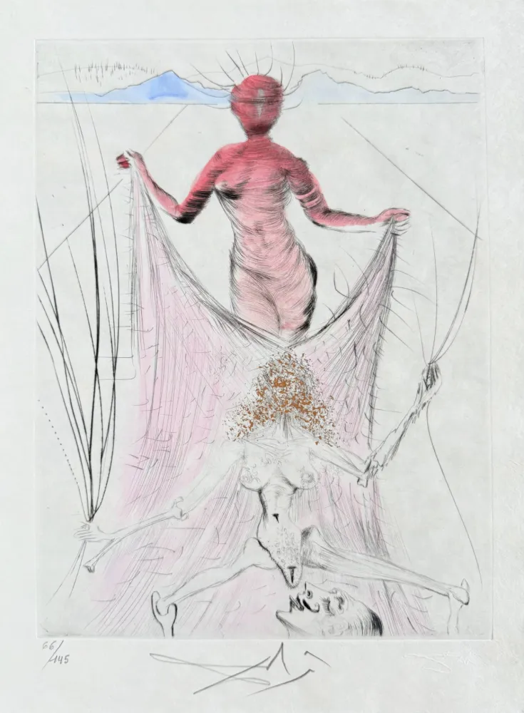 Гравюра Dali - Femme tenant le voile