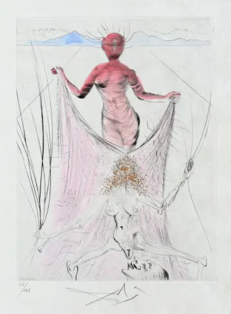 Гравюра Dali - Femme tenant le voile