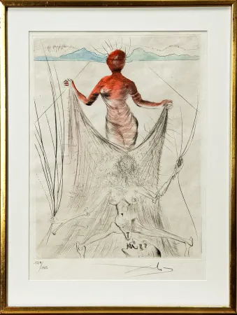 Литография Dali - Femme tenant le voile