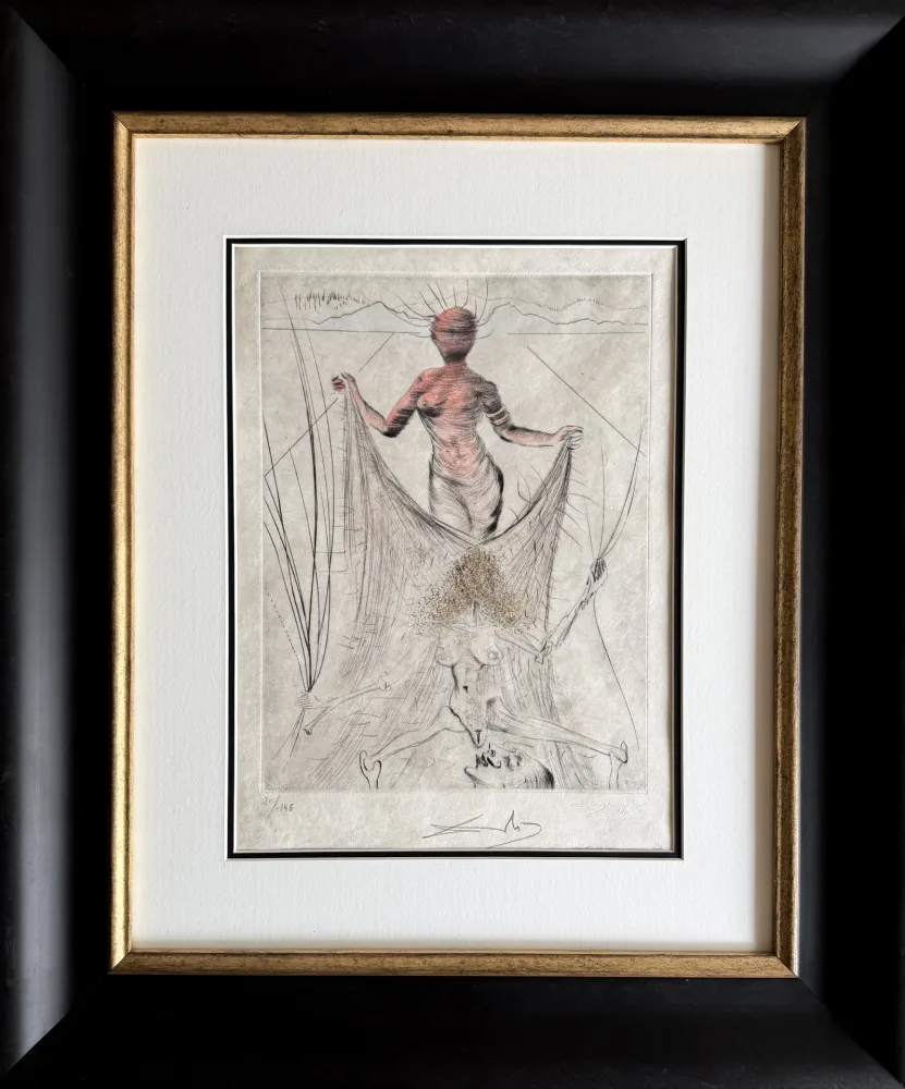 Гравюра Dali - Femme tenant le voile