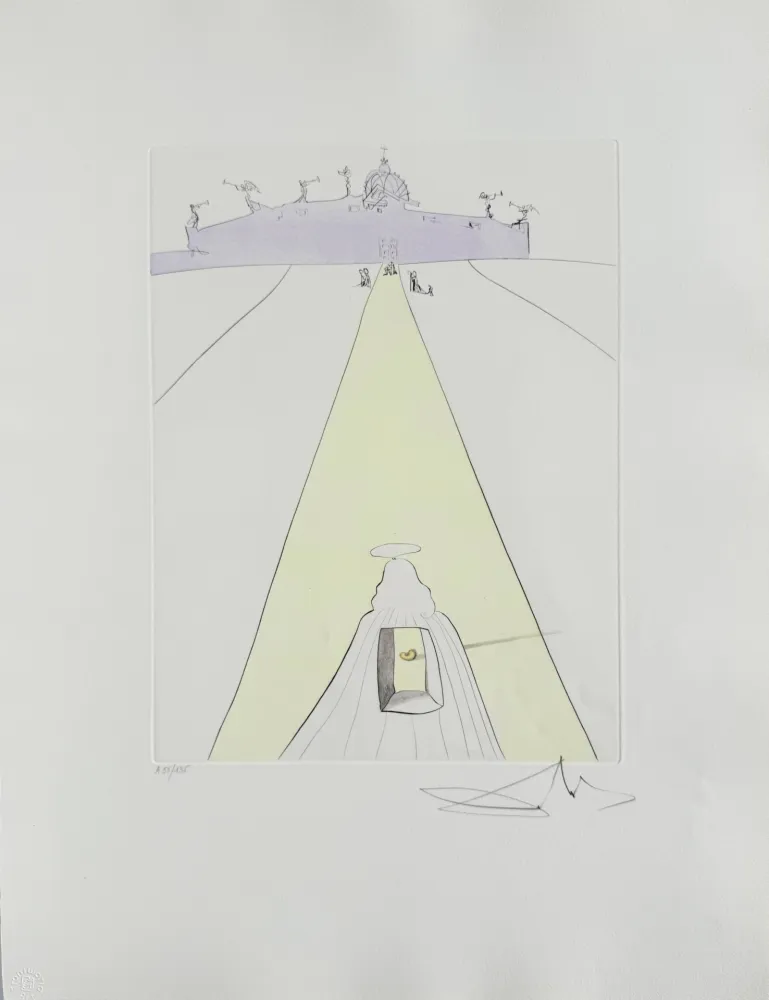 Офорт Dali - God, Time, Space, and the Pope