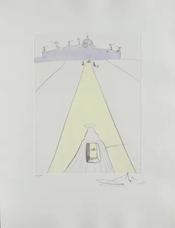 Офорт Dali - God, Time, Space, and the Pope