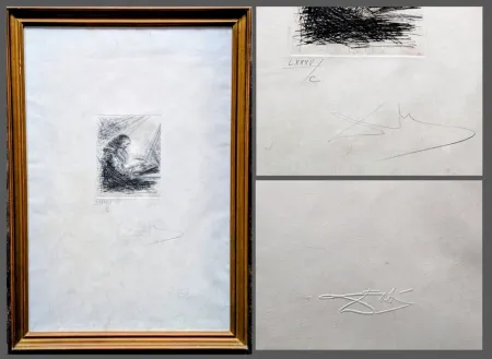 Гравюра Dali -  Hand-Signed Original Engraving - Faust Reading, 1969