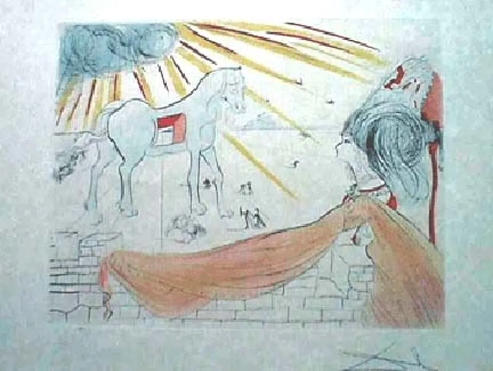 Гравюра Dali - Helen and the Trojan Horse