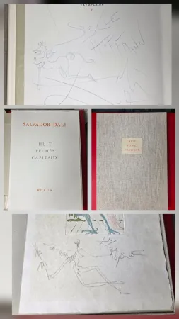 Многоэкземплярное Произведение Dali - Huit Péchés Capitaux Unique wity Two Original  Drawings 