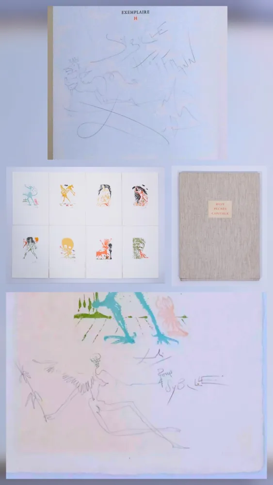 Акватинта Dali - Huit péchés capitaux - with two original drawings