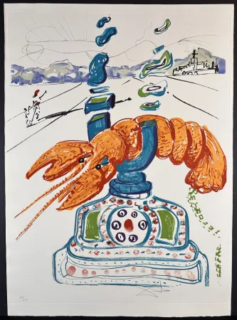 Гравюра Dali - Imaginations & Objects of The Future Cybernetic Lobster Telephone