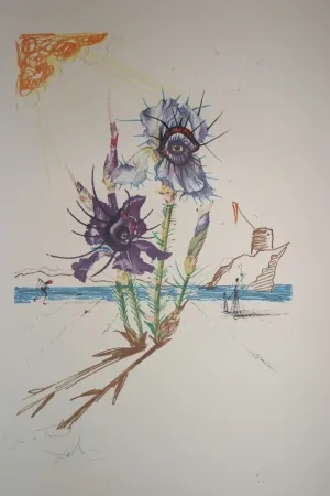 Литография Dali - Iris of Dalí's Youth (surrealistic flowers)
