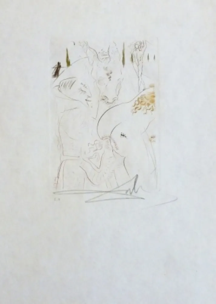 Гравюра Сухой Иглой Dali - La jument de compère Pierre