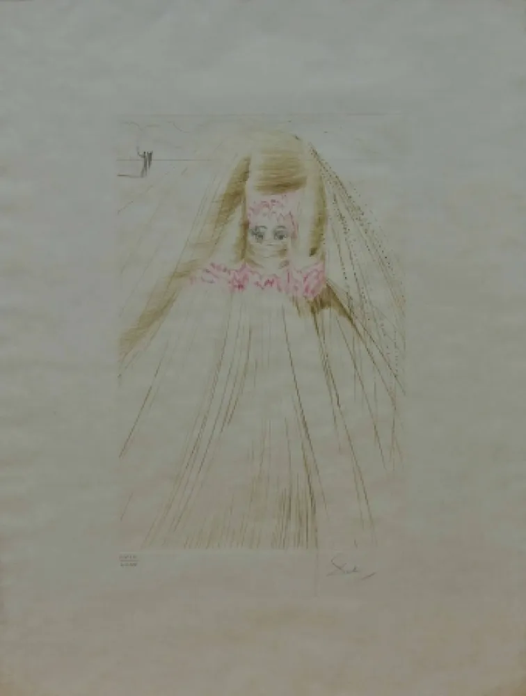 Офорт Dali - La regina con la tunica di seta