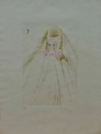 Офорт Dali - La regina con la tunica di seta
