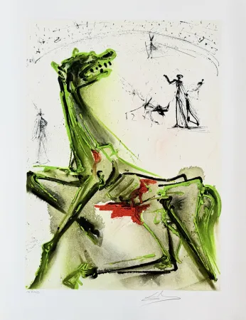 Литография Dali - La victime de la Fête, Victim of the bullfight