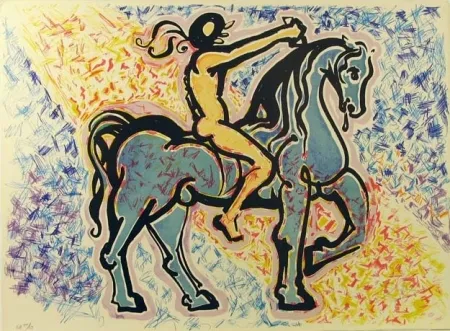 Литография Dali - Le Cavalier, from La Jungle Humaine 