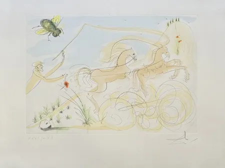 Гравюра Dali - Le cheval et la mouche (La mouche du coche), 1974