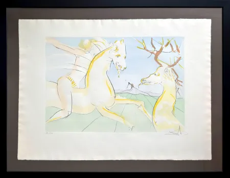 Офорт Dali - Le Cheval s’étant voulu venger du Cerf (The Horse that Wanted Revenge on the Stag)