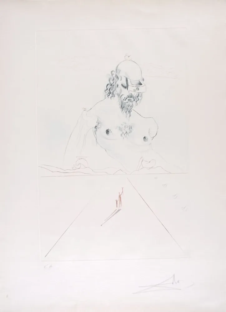 Гравюра Сухой Иглой Dali - Le Colosse - The Colossus (suite Aurélia)