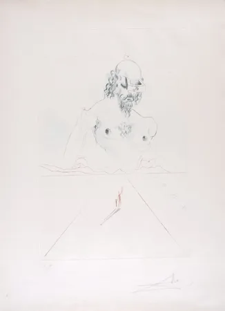 Гравюра Сухой Иглой Dali - Le Colosse - The Colossus (suite Aurélia)