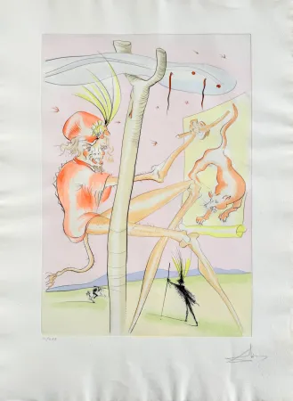 Офорт Dali - Le Singe et le Léopard (The Monkey and the Leopard)