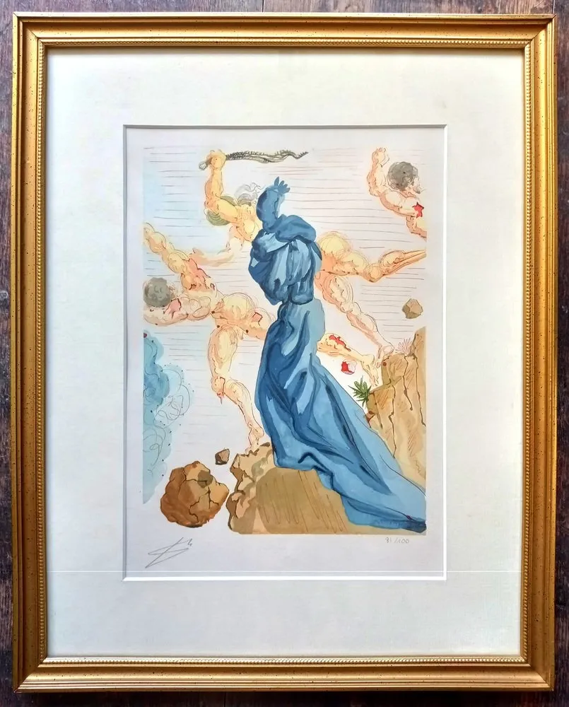 Гравюра На Дереве Dali - L'Enfer de la Divine Comédie 19: The Hard Margins, 1960s, Woodblock Engraving